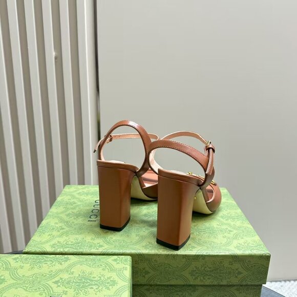 Gucci Copper Peep-Toe Heels - Picture 5 of 6